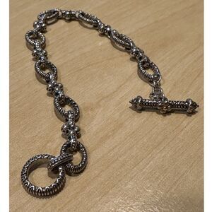 Barbara Bixby Sterling Silver 18K Yellow Gold Accent Chain Rolo Toggle Bracelet